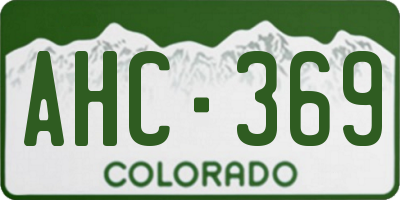 CO license plate AHC369
