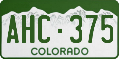 CO license plate AHC375
