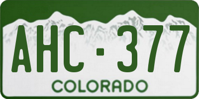 CO license plate AHC377