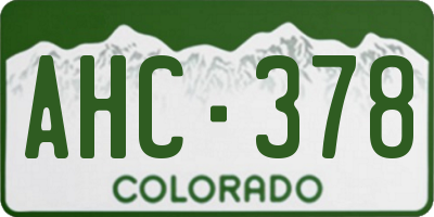 CO license plate AHC378