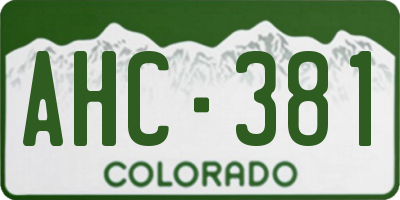 CO license plate AHC381