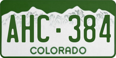 CO license plate AHC384