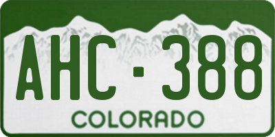 CO license plate AHC388