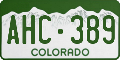 CO license plate AHC389