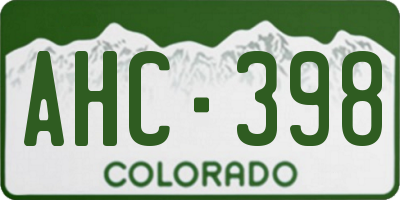 CO license plate AHC398