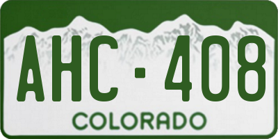 CO license plate AHC408