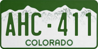 CO license plate AHC411
