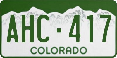 CO license plate AHC417