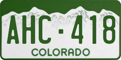 CO license plate AHC418