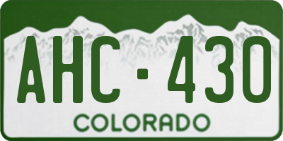 CO license plate AHC430