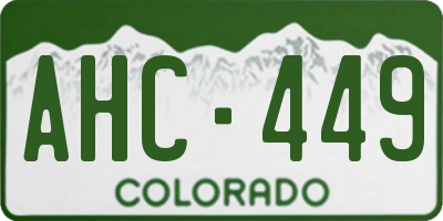 CO license plate AHC449