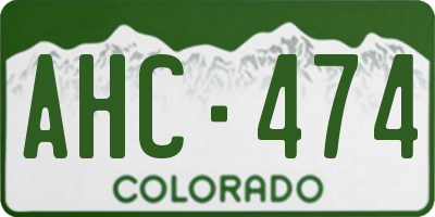 CO license plate AHC474