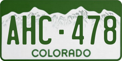 CO license plate AHC478