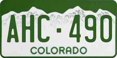 CO license plate AHC490