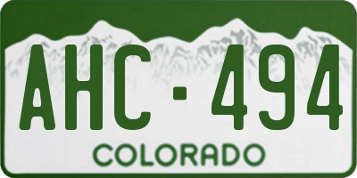 CO license plate AHC494