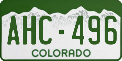 CO license plate AHC496