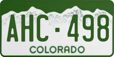 CO license plate AHC498