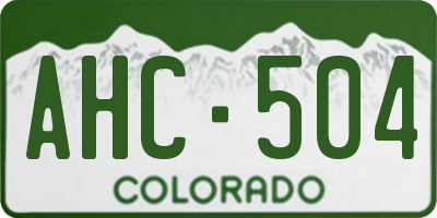 CO license plate AHC504