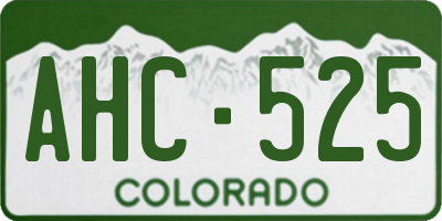 CO license plate AHC525