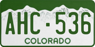 CO license plate AHC536