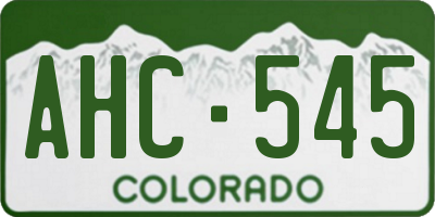 CO license plate AHC545