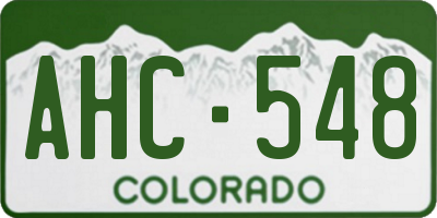 CO license plate AHC548