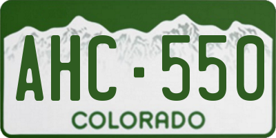 CO license plate AHC550