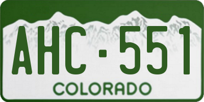 CO license plate AHC551