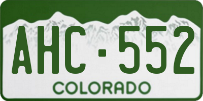CO license plate AHC552