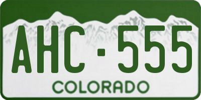 CO license plate AHC555