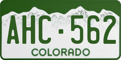 CO license plate AHC562
