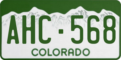 CO license plate AHC568