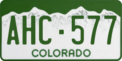 CO license plate AHC577