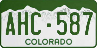 CO license plate AHC587