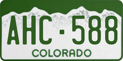 CO license plate AHC588