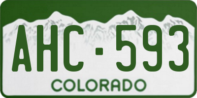 CO license plate AHC593