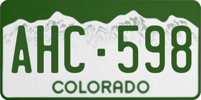 CO license plate AHC598