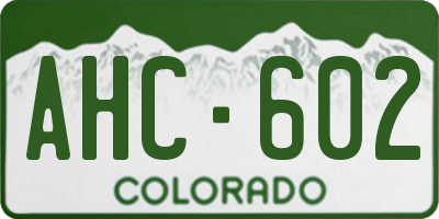 CO license plate AHC602
