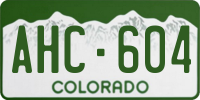 CO license plate AHC604
