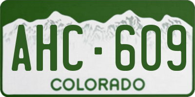 CO license plate AHC609
