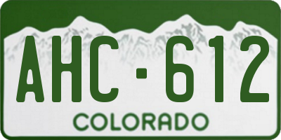 CO license plate AHC612