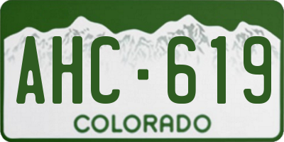 CO license plate AHC619
