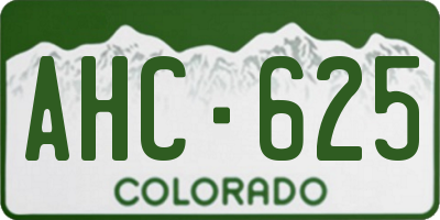 CO license plate AHC625