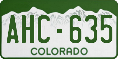 CO license plate AHC635