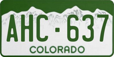 CO license plate AHC637