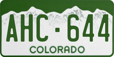 CO license plate AHC644