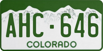 CO license plate AHC646