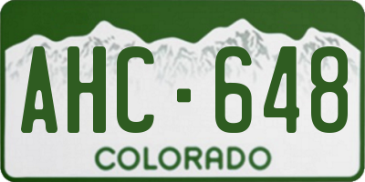 CO license plate AHC648