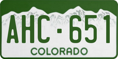 CO license plate AHC651