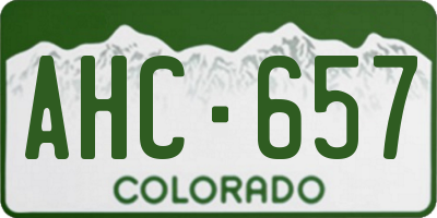 CO license plate AHC657